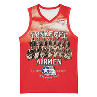 Remembering Tuskegee Airmen Basketball Jersey Heroes of the 332nd Squadron Red Art - Wonder Print Shop