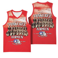 Remembering Tuskegee Airmen Basketball Jersey Heroes of the 332nd Squadron Red Art - Wonder Print Shop