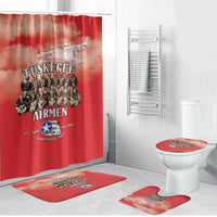 Remembering Tuskegee Airmen Bathroom Set Heroes of the 332nd Squadron Red Art - Wonder Print Shop