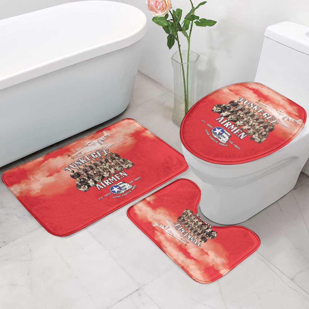 Remembering Tuskegee Airmen Bathroom Set Heroes of the 332nd Squadron Red Art - Wonder Print Shop