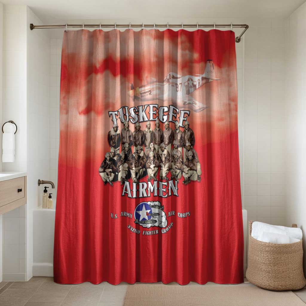Remembering Tuskegee Airmen Bathroom Set Heroes of the 332nd Squadron Red Art - Wonder Print Shop