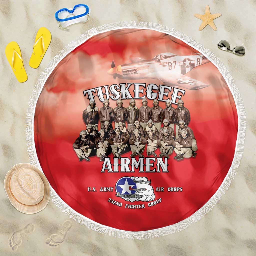 Remembering Tuskegee Airmen Beach Blanket Heroes of the 332nd Squadron Red Art - Wonder Print Shop