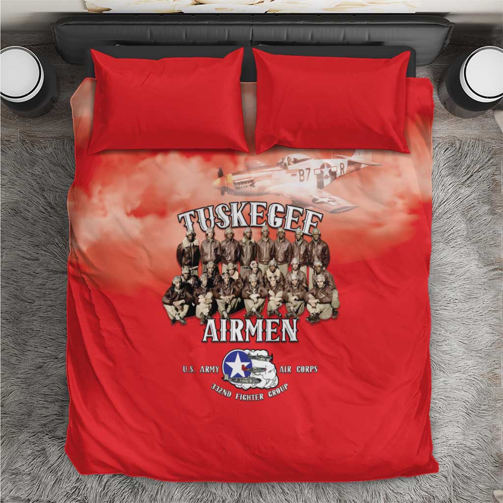 Remembering Tuskegee Airmen Bedding Set Heroes of the 332nd Squadron Red Art - Wonder Print Shop