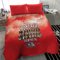 Remembering Tuskegee Airmen Bedding Set Heroes of the 332nd Squadron Red Art - Wonder Print Shop