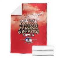 Remembering Tuskegee Airmen Blanket Heroes of the 332nd Squadron Red Art - Wonder Print Shop