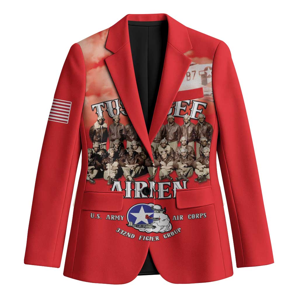Remembering Tuskegee Airmen Blazer Heroes of the 332nd Squadron Red Art - Wonder Print Shop