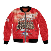 Remembering Tuskegee Airmen Bomber Jacket Heroes of the 332nd Squadron Red Art - Wonder Print Shop