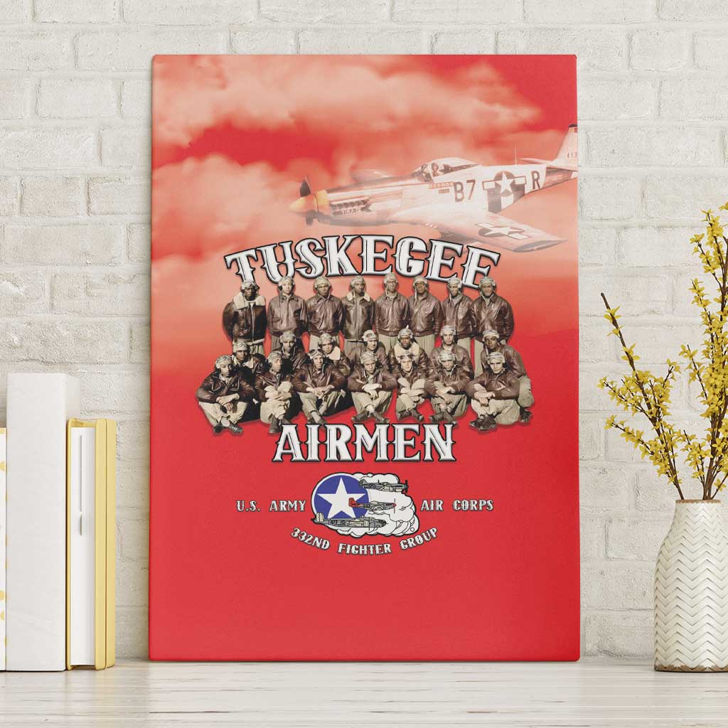 Remembering Tuskegee Airmen Canvas Wall Art Heroes of the 332nd Squadron Red Art - Wonder Print Shop
