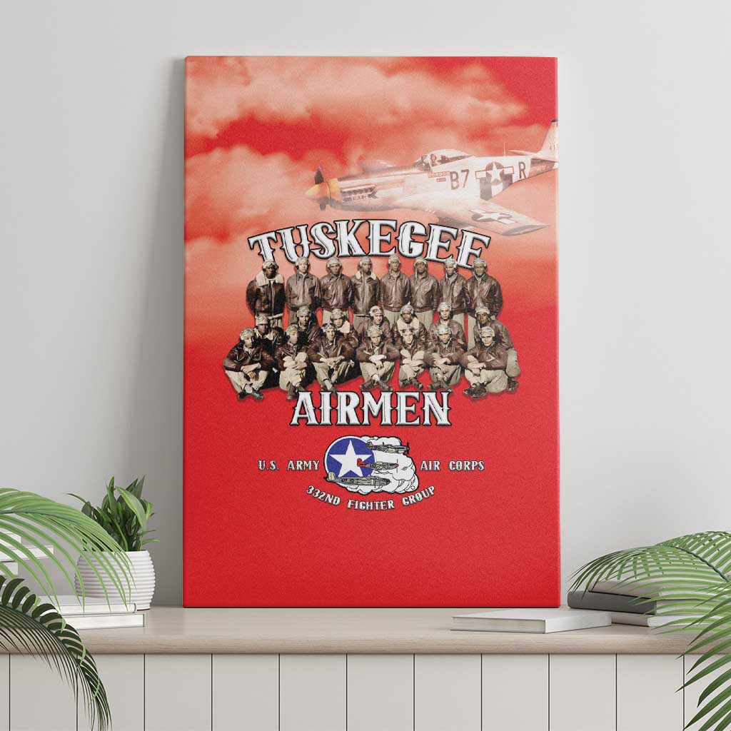 Remembering Tuskegee Airmen Canvas Wall Art Heroes of the 332nd Squadron Red Art - Wonder Print Shop
