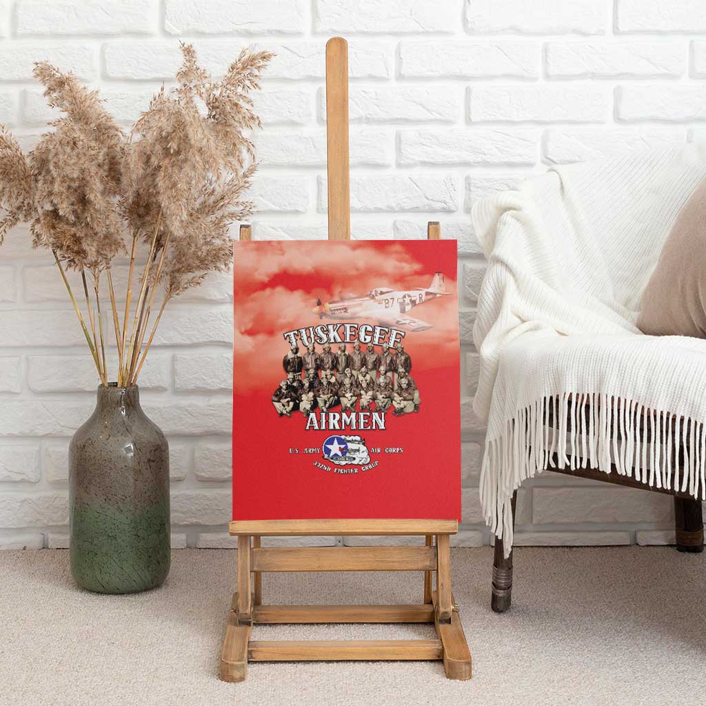 Remembering Tuskegee Airmen Canvas Wall Art Heroes of the 332nd Squadron Red Art - Wonder Print Shop