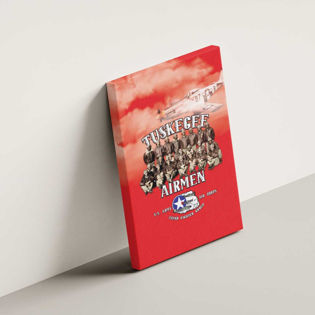 Remembering Tuskegee Airmen Canvas Wall Art Heroes of the 332nd Squadron Red Art - Wonder Print Shop