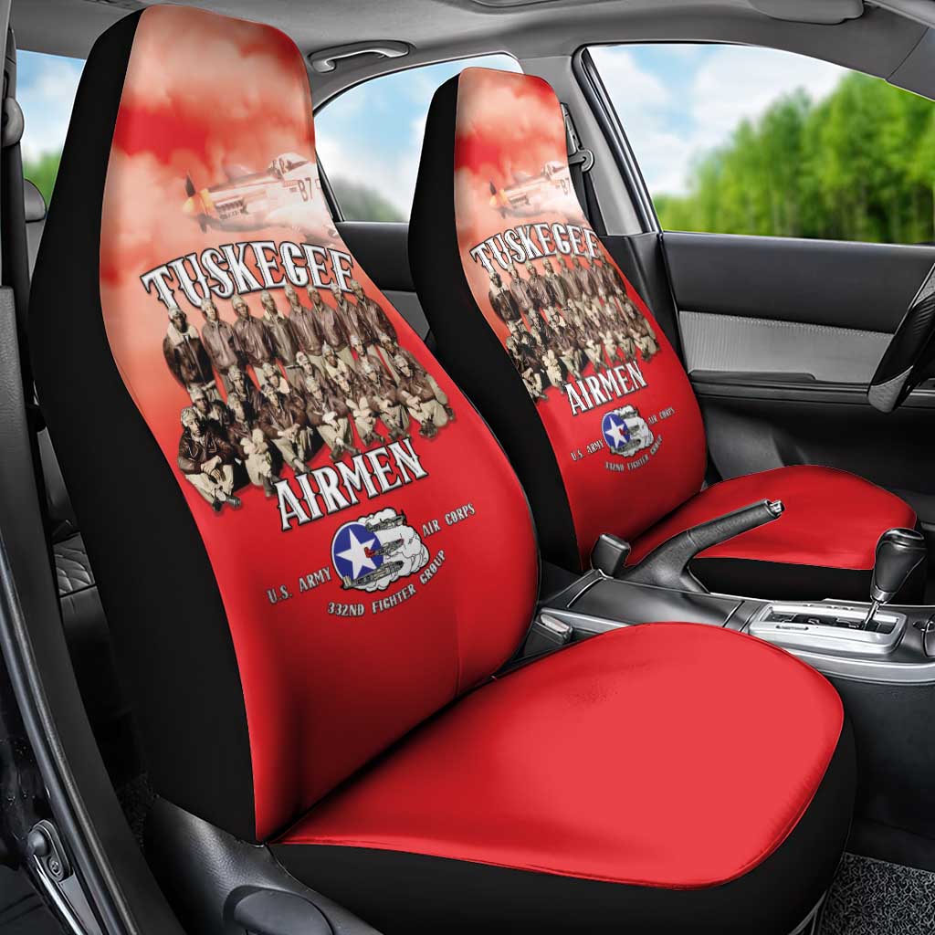 Remembering Tuskegee Airmen Car Seat Cover Heroes of the 332nd Squadron Red Art - Wonder Print Shop