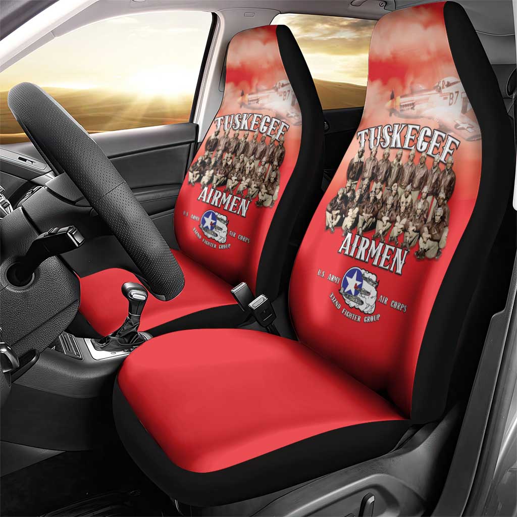 Remembering Tuskegee Airmen Car Seat Cover Heroes of the 332nd Squadron Red Art - Wonder Print Shop