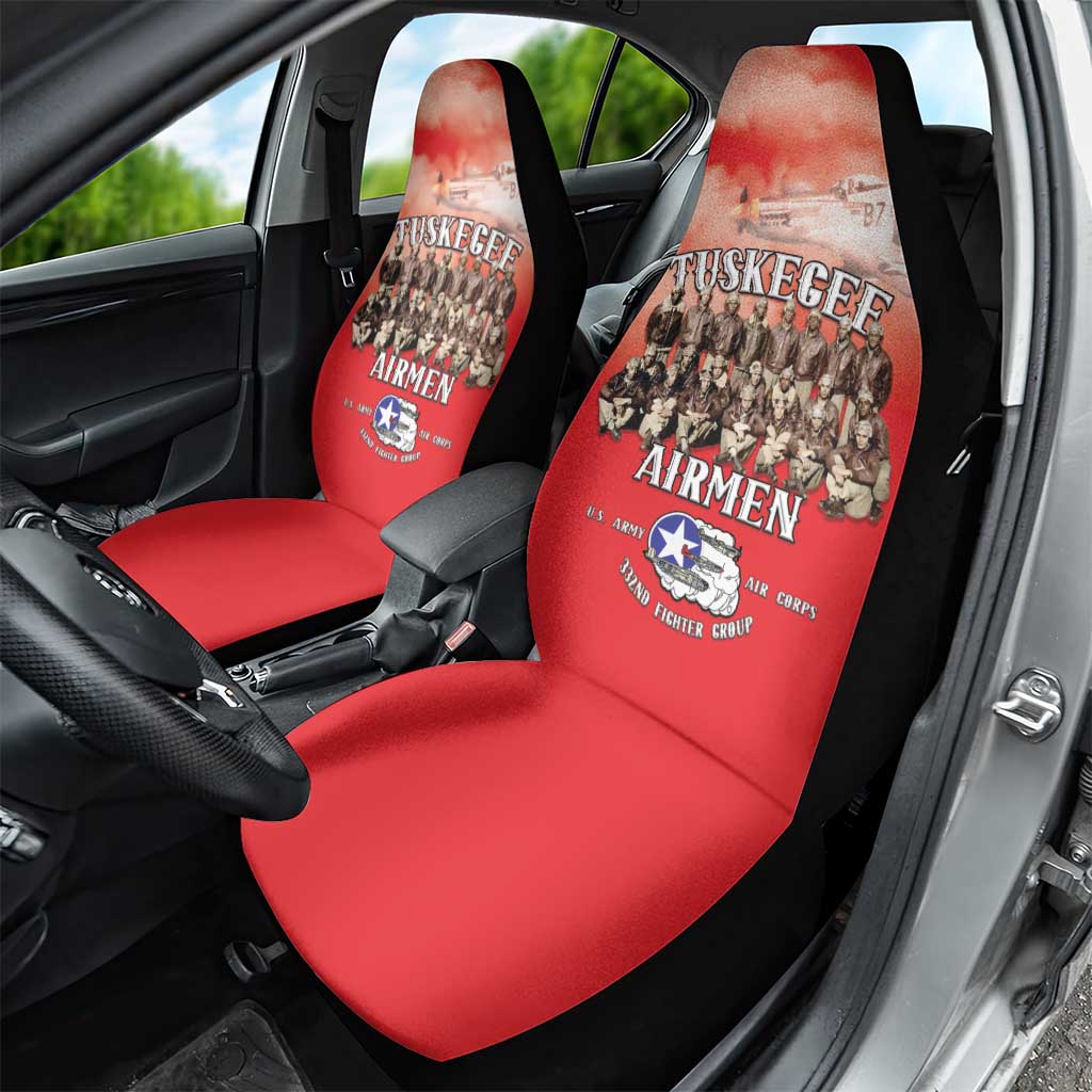 Remembering Tuskegee Airmen Car Seat Cover Heroes of the 332nd Squadron Red Art - Wonder Print Shop