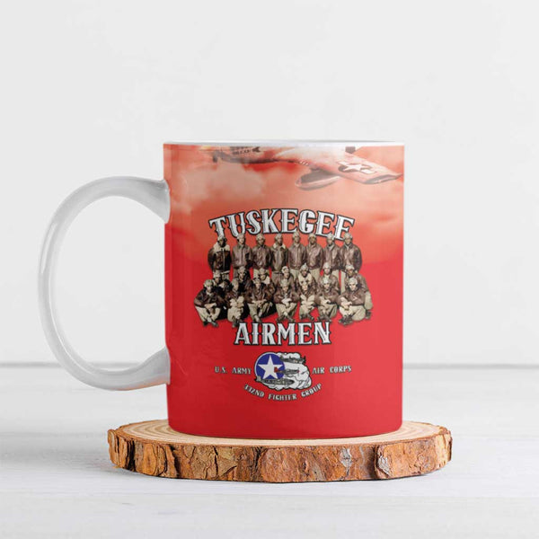 Remembering Tuskegee Airmen Ceramic Mug Heroes of the 332nd Squadron Red  Art