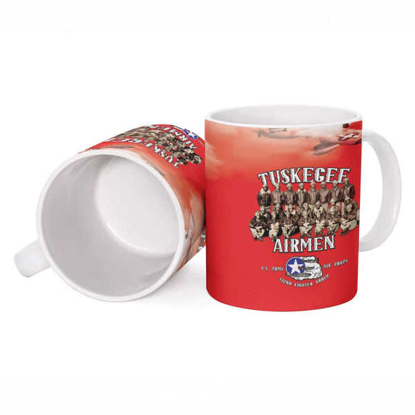 Remembering Tuskegee Airmen Ceramic Mug Heroes of the 332nd Squadron Red  Art