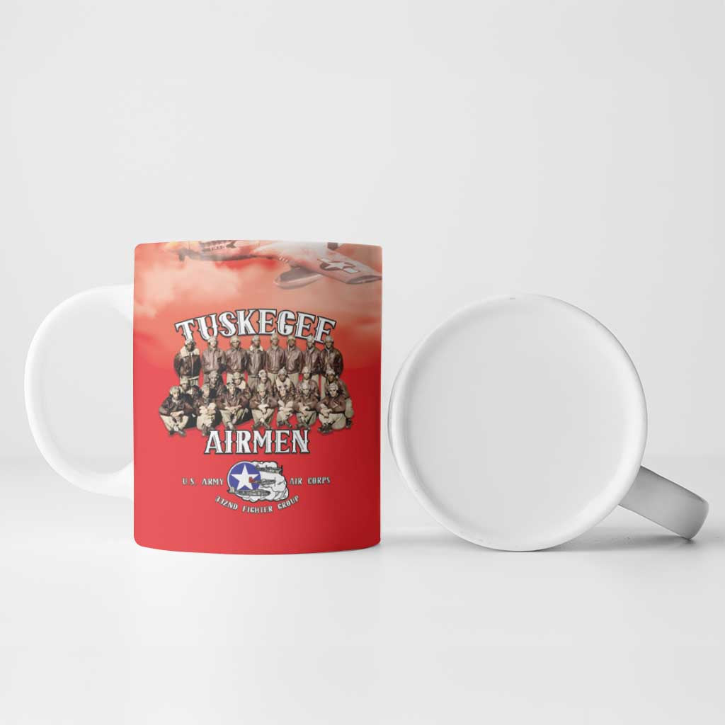 Remembering Tuskegee Airmen Ceramic Mug Heroes of the 332nd Squadron Red Art - Wonder Print Shop
