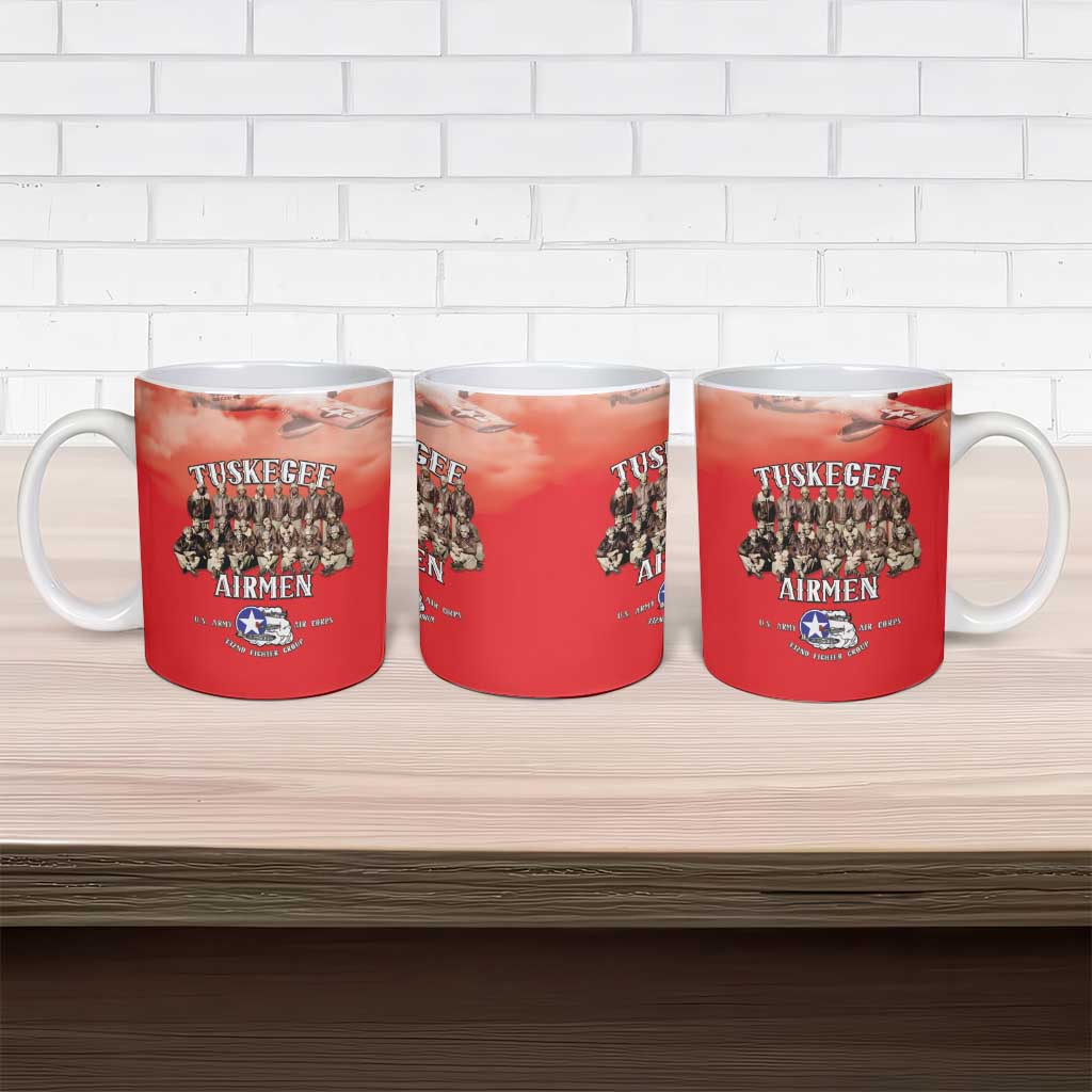 Remembering Tuskegee Airmen Ceramic Mug Heroes of the 332nd Squadron Red Art - Wonder Print Shop