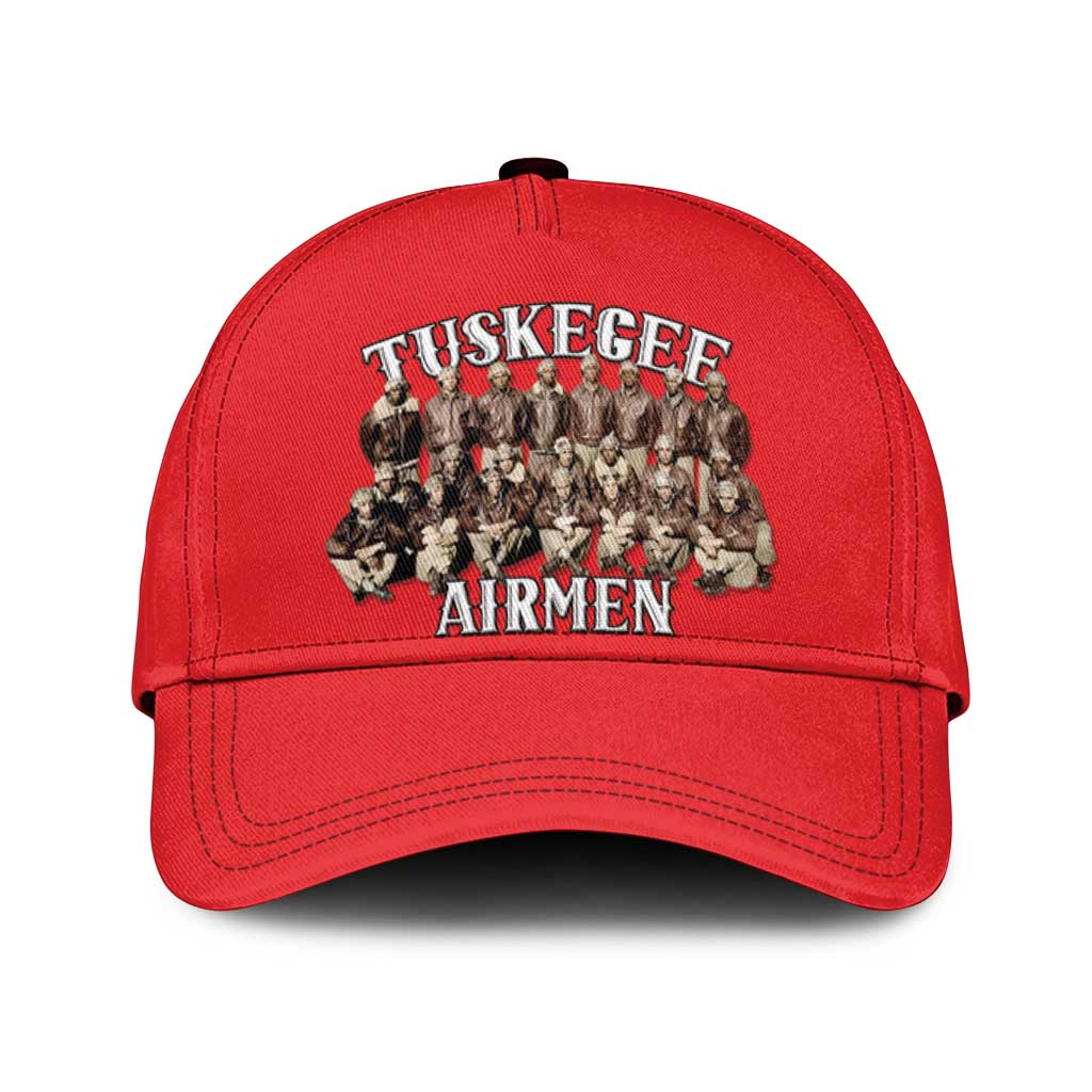 Remembering Tuskegee Airmen Classic Cap Heroes of the 332nd Squadron Red Art - Wonder Print Shop