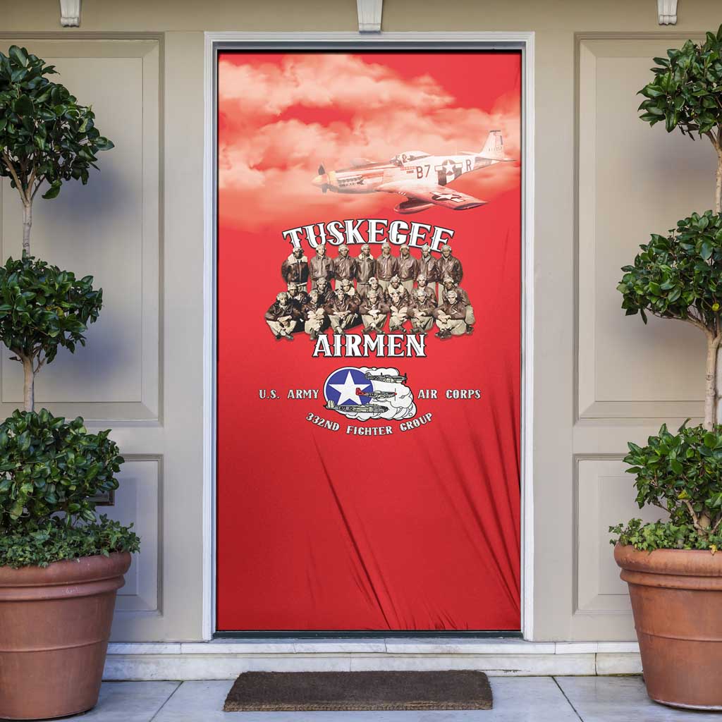 Remembering Tuskegee Airmen Door Cover Heroes of the 332nd Squadron Red Art - Wonder Print Shop