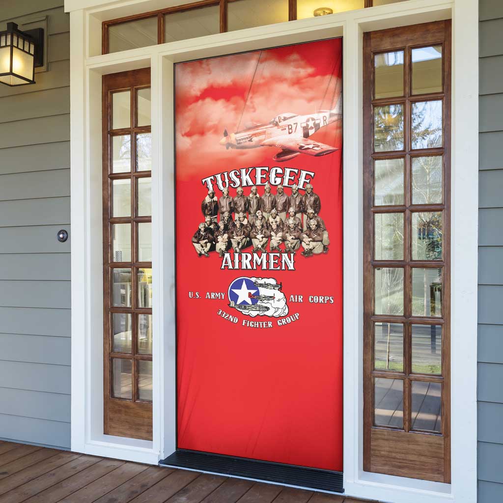 Remembering Tuskegee Airmen Door Cover Heroes of the 332nd Squadron Red Art - Wonder Print Shop