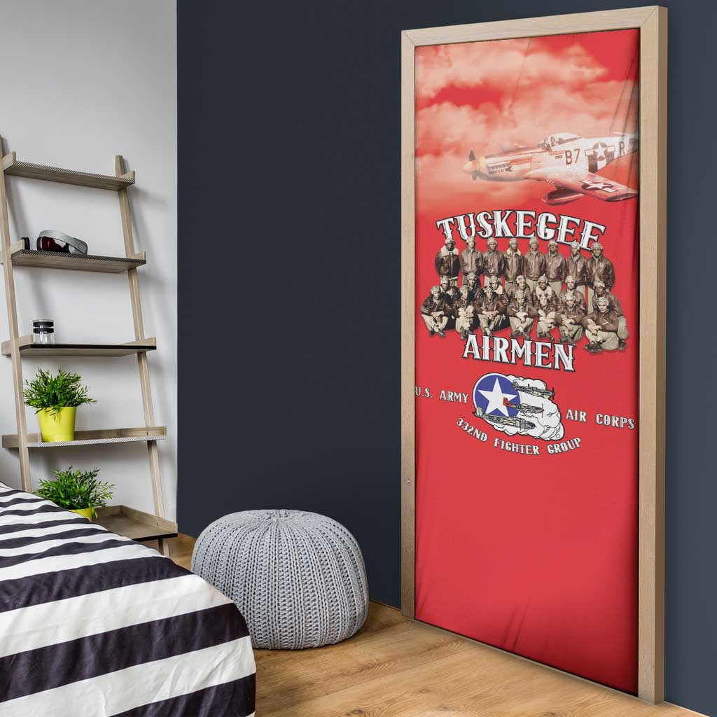Remembering Tuskegee Airmen Door Cover Heroes of the 332nd Squadron Red Art - Wonder Print Shop