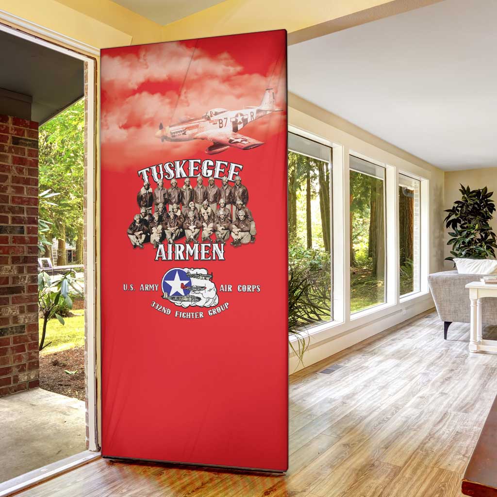 Remembering Tuskegee Airmen Door Cover Heroes of the 332nd Squadron Red Art - Wonder Print Shop
