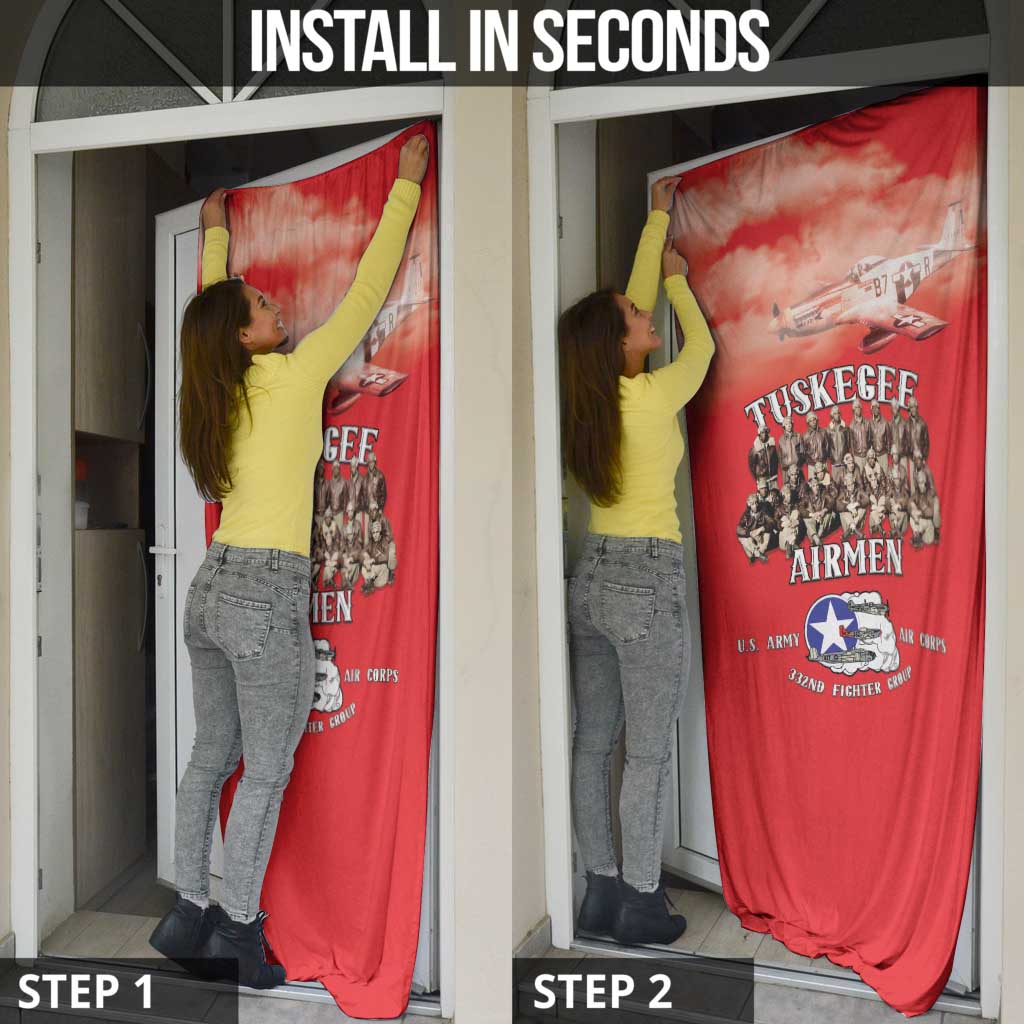 Remembering Tuskegee Airmen Door Cover Heroes of the 332nd Squadron Red Art - Wonder Print Shop