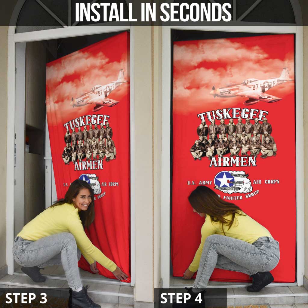 Remembering Tuskegee Airmen Door Cover Heroes of the 332nd Squadron Red Art - Wonder Print Shop
