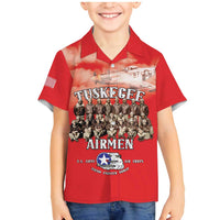 Remembering Tuskegee Airmen Family Matching Mermaid Dress and Hawaiian Shirt Heroes of the 332nd Squadron Red Art - Wonder Print Shop