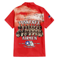 Remembering Tuskegee Airmen Family Matching Puletasi and Hawaiian Shirt Heroes of the 332nd Squadron Red Art - Wonder Print Shop