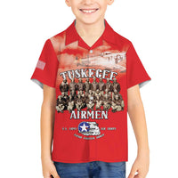 Remembering Tuskegee Airmen Family Matching Summer Maxi Dress and Hawaiian Shirt Heroes of the 332nd Squadron Red Art - Wonder Print Shop
