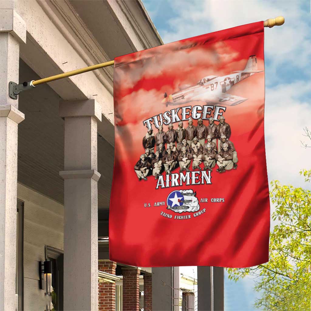 Remembering Tuskegee Airmen Garden Flag Heroes of the 332nd Squadron Red Art - Wonder Print Shop