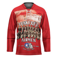 Remembering Tuskegee Airmen Hockey Jersey Heroes of the 332nd Squadron Red Art - Wonder Print Shop