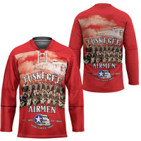 Remembering Tuskegee Airmen Hockey Jersey Heroes of the 332nd Squadron Red Art - Wonder Print Shop