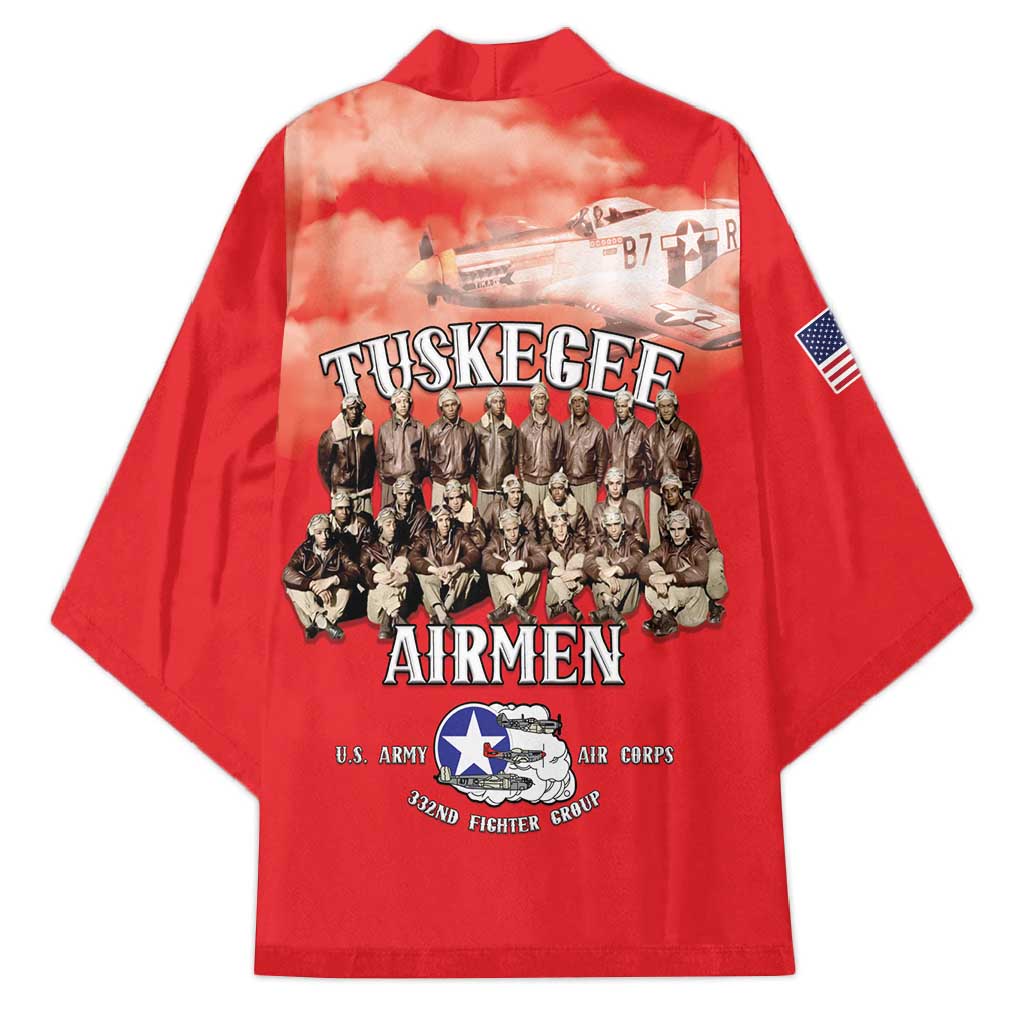 Remembering Tuskegee Airmen Kimono Heroes of the 332nd Squadron Red Art - Wonder Print Shop