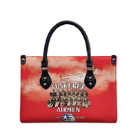 Remembering Tuskegee Airmen Leather Bag Heroes of the 332nd Squadron Red Art - Wonder Print Shop