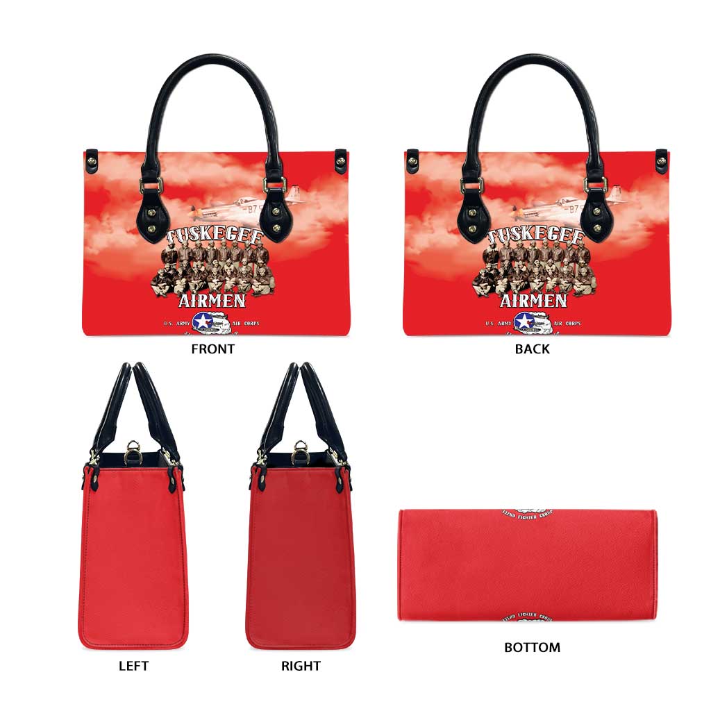 Remembering Tuskegee Airmen Leather Bag Heroes of the 332nd Squadron Red Art - Wonder Print Shop