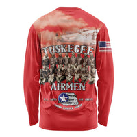 Remembering Tuskegee Airmen Long Sleeve Shirt Heroes of the 332nd Squadron Red Art - Wonder Print Shop