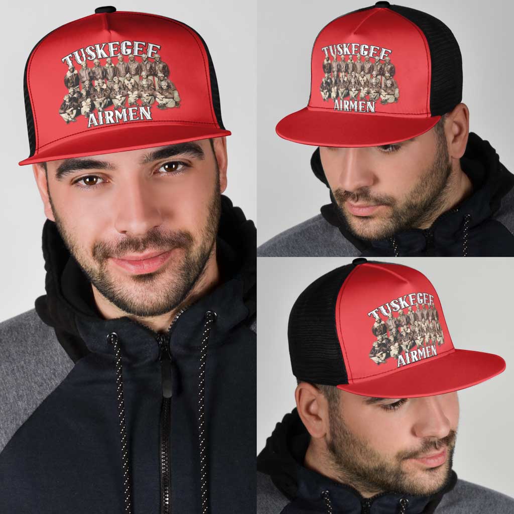 Remembering Tuskegee Airmen Mesh Trucker Cap Heroes of the 332nd Squadron Red Art - Wonder Print Shop