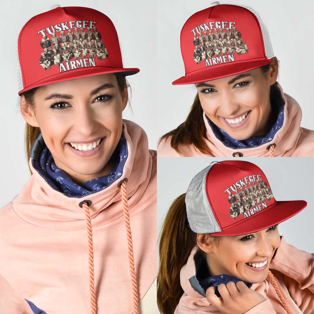 Remembering Tuskegee Airmen Mesh Trucker Cap Heroes of the 332nd Squadron Red Art - Wonder Print Shop
