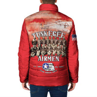 Remembering Tuskegee Airmen Padded Jacket Heroes of the 332nd Squadron Red Art - Wonder Print Shop
