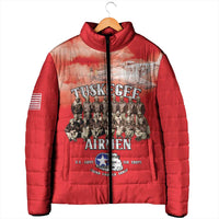 Remembering Tuskegee Airmen Padded Jacket Heroes of the 332nd Squadron Red Art - Wonder Print Shop