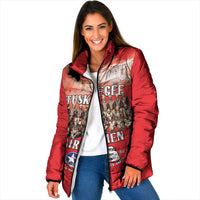 Remembering Tuskegee Airmen Padded Jacket Heroes of the 332nd Squadron Red Art - Wonder Print Shop