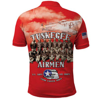 Remembering Tuskegee Airmen Polo Shirt Heroes of the 332nd Squadron Red Art - Wonder Print Shop