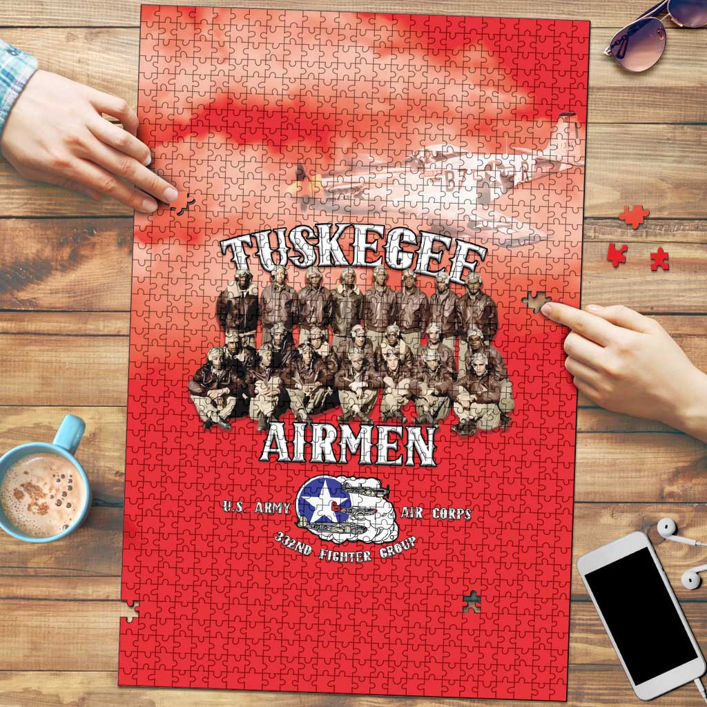 Remembering Tuskegee Airmen Puzzle Heroes of the 332nd Squadron Red Art - Wonder Print Shop