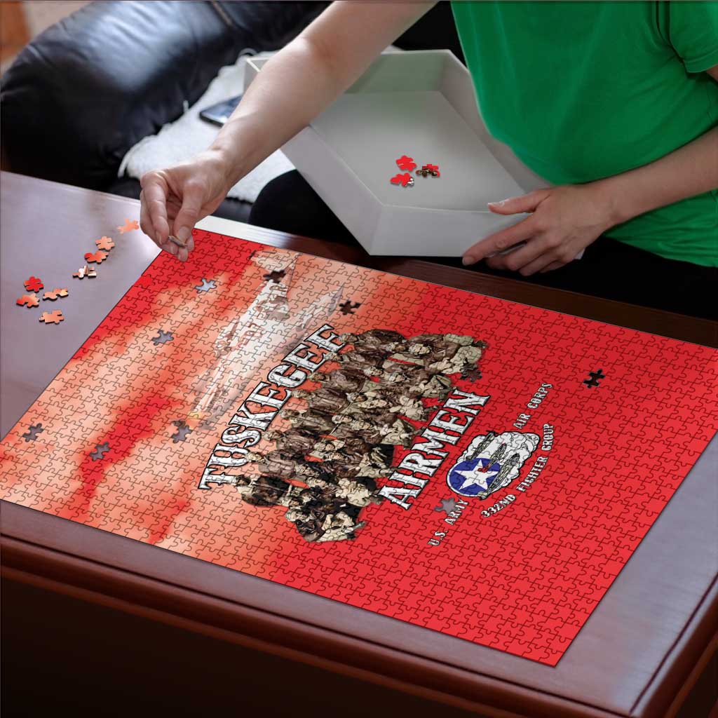 Remembering Tuskegee Airmen Puzzle Heroes of the 332nd Squadron Red Art - Wonder Print Shop