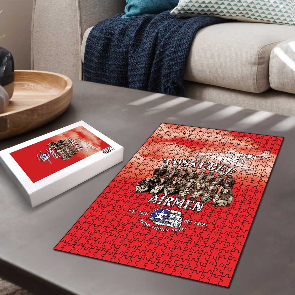 Remembering Tuskegee Airmen Puzzle Heroes of the 332nd Squadron Red Art - Wonder Print Shop