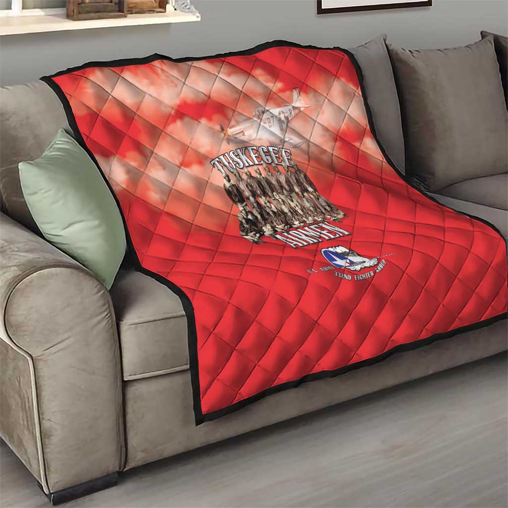 Remembering Tuskegee Airmen Quilt Heroes of the 332nd Squadron Red Art - Wonder Print Shop