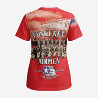Remembering Tuskegee Airmen Scrub Top Heroes of the 332nd Squadron Red Art - Wonder Print Shop